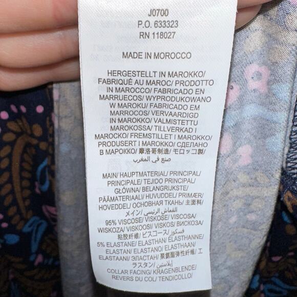 Boden Lavinia Midi Jersey Wrap Dress in French Navy Floral Size 6 Petite - Picture 7 of 13